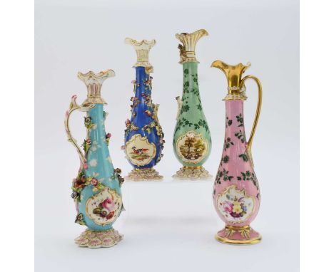 A group of H&amp;R Daniel scent bottles or essence jars, lacking coverscirca 1830-35of baluster form with moulded flowers and