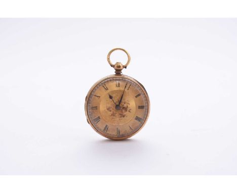 An 18ct gold lady's open face pocket watchDate: Circa 1904Movement: Full plate, engraved cock, signed Chas. Seymour, Birmingh