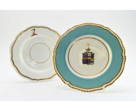 H&amp;R Daniel - Two armorial plates, of First Gadroon shape, circa 1826-7, comprising one with the unique crest of Rees Gori