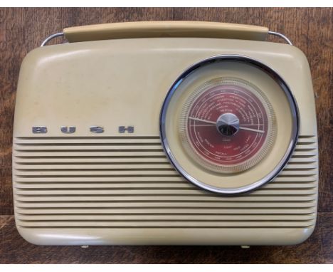 Vintage Bush Portable Radio TR82-C. A Bush TR 82C two-band battery portable transistor radio. The first all transistor radio 