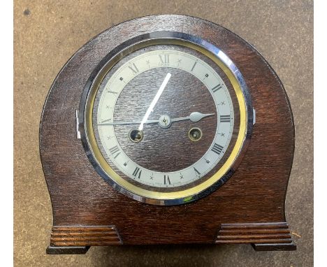 Dubros All-British Clock. 1930S Dupontic mantel clock with Enfield chime, complete with pendulum. Very good condition, with o