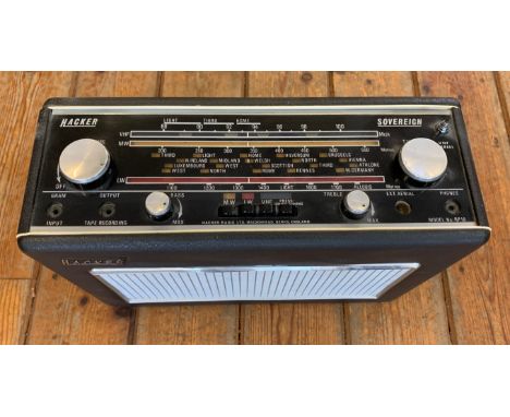 VINTAGE TRANSISTOR RADIO. A very attractive Hacker 'Sovereign' portable transistor radio from the late 1960s. A classic desig