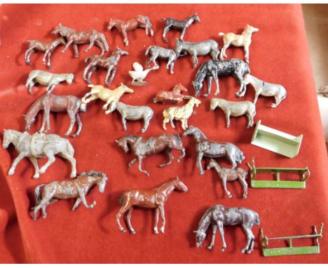 Britains / Johillco - Collection of lead farm animals (approx. x28 items). Mostly Horses with Donkeys, Goats and 2x  furnitur