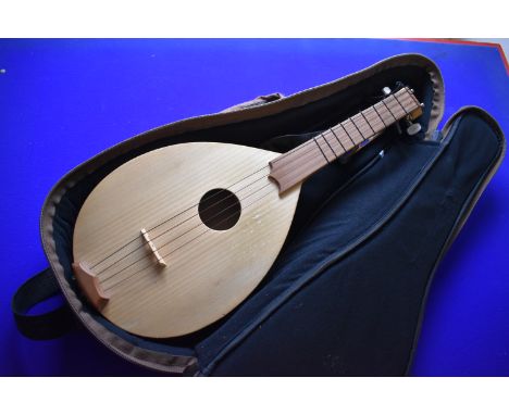 Ukulele Lute 'Lautele' Wooden, Hand Made in Germany. 4 strings, very nice tone, hand made, very good condition, body width ap