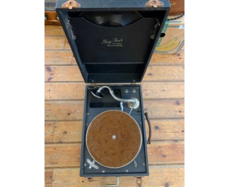 Vintage May-Fair Portable Gramophone. Vintage May-Fair Portable Gramophone. A vintage 1920s 'May-Fair Deluxe' portable wind-u