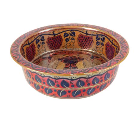 GALILEO CHINI (1873 - 1956) FOR ARTE DELLA CERAMICA: A LUSTREWARE FAIENCE BOWL, circular form, the centre decorated with a pa