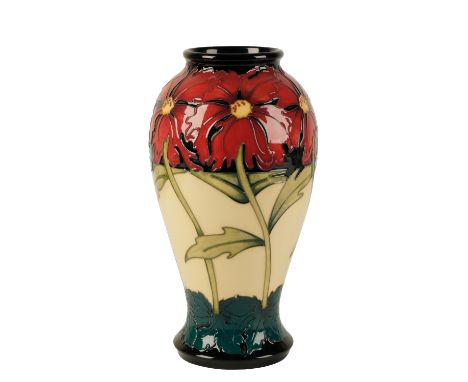 MOORCROFT: A " CROWN OF FLOWERS" LIMITED EDITION VASE, c. 2013, tubeline decorated and painted in polychrome, designed by Rac