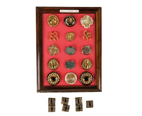 BIMINI: A COLLECTION OF GLASS BUTTONS, c.1940's, each of various designs and forms, each painted in polychrome, designs proba