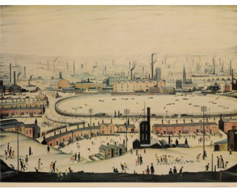 •LAURENCE STEPHEN LOWRY (1887-1976) 'The Pond' signed in pencil to the margin lower right, Fine Art Trade Guild blindstamp lo