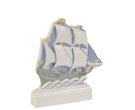 POOLE POTTERY CARTER STABLER ADAMS "GALLEON" BOOKEND, designed by Harold Stabler and modelled by Harry Brown, impressed marks