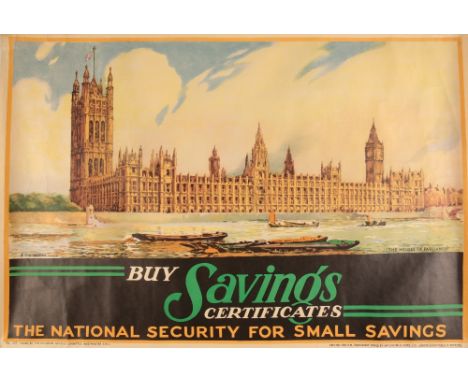 S.T.C WEEKS : A NATIONAL SAVINGS ADVERTISING POSTER " HOUSES OF PARLIAMENT", no.207, Publ. The National Savings Commitee, pri