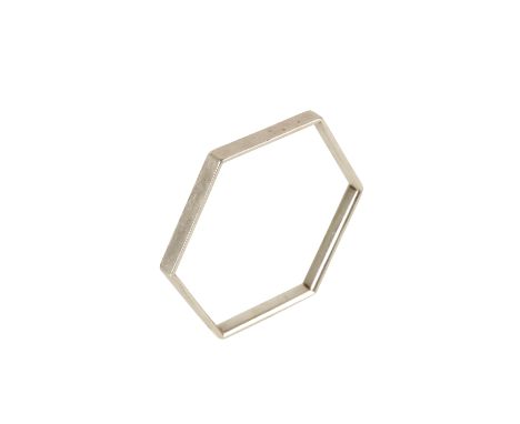 GEORG JENSEN: A POST-WAR SILVER BANGLE, hexagonal form, design no. 177, 8cm (c.33g)  Condition Report: Few surface scratches 