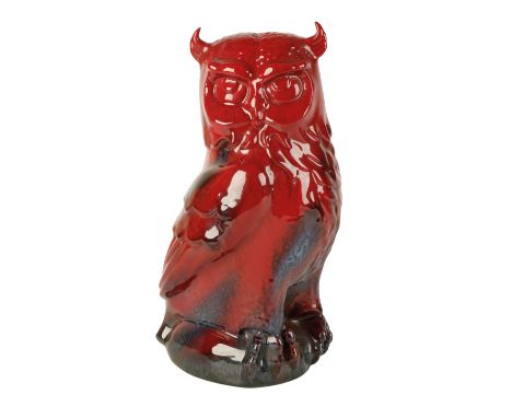 ROYAL DOULTON "FLAMBE" OWL, printed marks, 31cm high  Condition Report: Item appears to be in very good overall condition wit