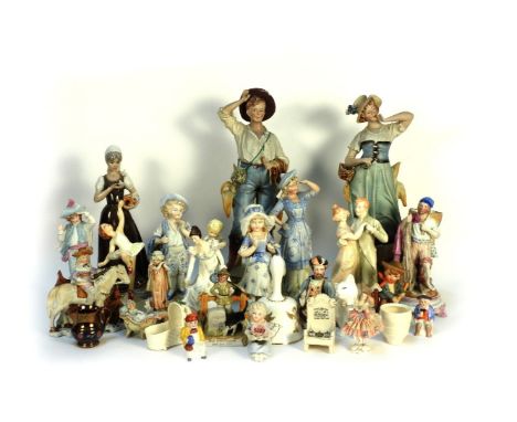 A quantity of ceramic figures to include: Royal Doulton, Royal Worcester, Continental examples, etc