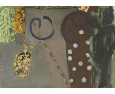 *Clyde Hopkins (b.1946)'SWEEP AND SHADOW'Signed, inscribed with title and dated July 1992, oil on paper76 x 50cm*Artist's Res