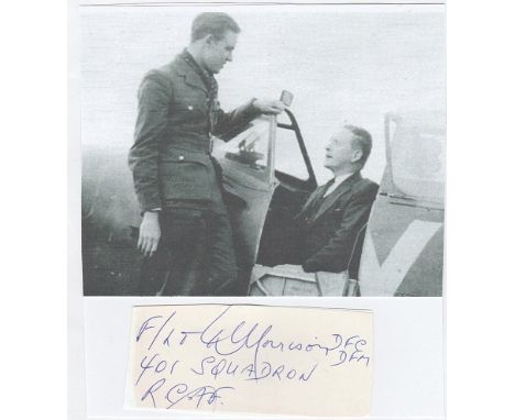Signature of RCAF fighter ace Flight Lieutenant Donald R. Morrison DFC DFM. On 8 November 1942, he was shot down over Calais 