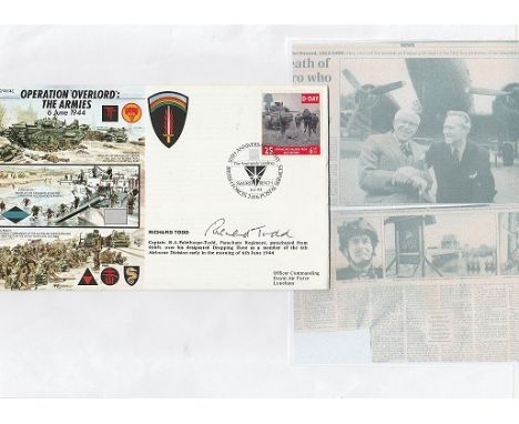 Operation Overlord signed cover The Armies 6 June 1944 commemorative FDC signed by Richard Todd (Captain R.A. Palethorpe-Todd