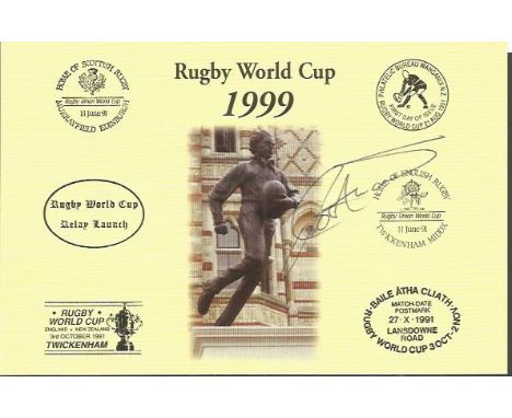 Rob Andrew Signed Rugby First Day Cover Postcard. Good condition. All signed items will come with a Certificate of Authentici