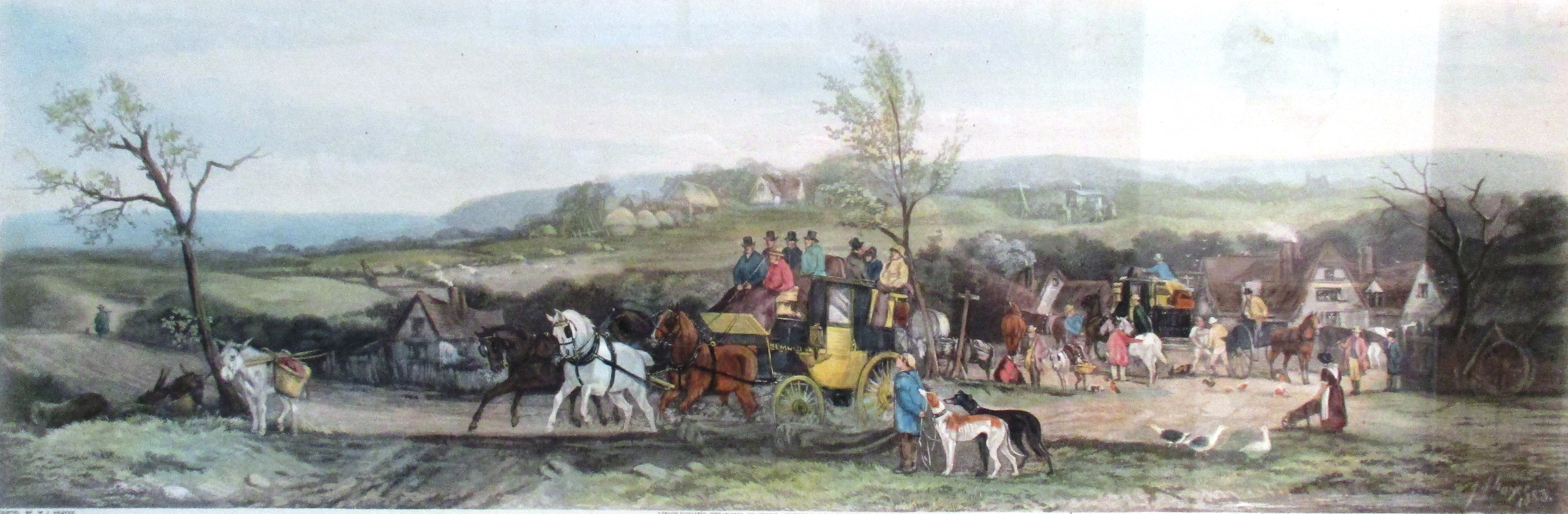 3 x coaching scene prints (after W J Shayer) in oak frames - 'Spring ...