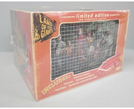 A 2007 limited edition Land of The Giants box set includes complete series DVDs, reproduction of the original comic, crew pat