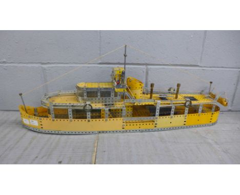 A circa 1970s Meccano model of a Liverpool ferry, 86cm 