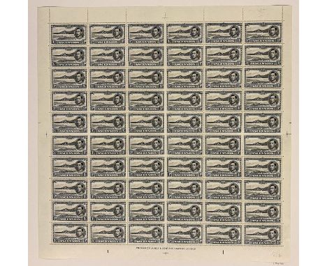 **Perf 13½. Complete sheet of 60. Unmounted mint, mounted in margins only. SG 42a. Cat. £ 1 200This lot will first be offered