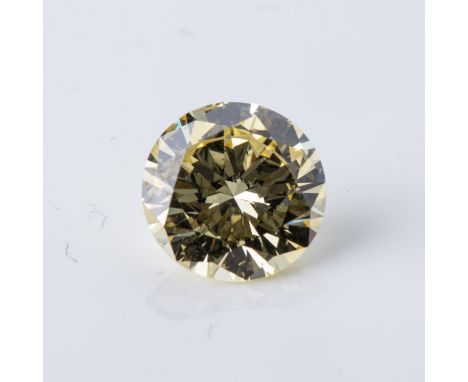 Weighing 0,72 carats, colour light brown, clarity Si