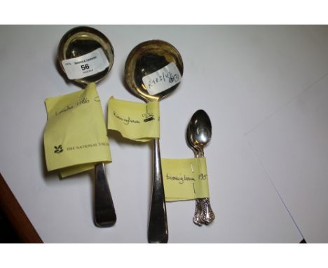 George III Silver Old English Sauce Ladle by George Smith London 1786 and a George V Silver Sauce Ladle and 3 Edwardian Silve