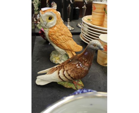 Beswick Pigeon first version 1383A and Barn owl 1046a first version