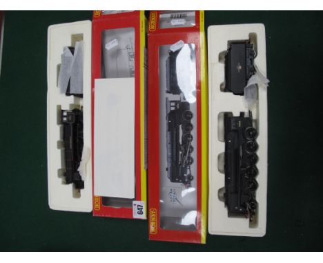 Two Hornby "OO"Gauge/4mm Boxed Steam Locomotives, Ref No R2105D Class 9F 2-10-0 BR black R/No 92156, valve gear faulty otherw