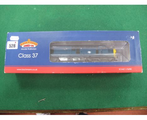 A Bachmann "OO" Gauge Class 37/0 Diesel Co-Co Locomotive, R/No 37034, BR blue 'weathered', (21 DCC), boxed.