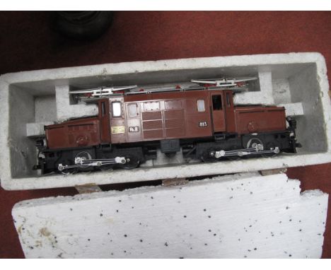 A "L.G.B" "G"Gauge "Crocodile" Twin Pantograph Electric Locomotive,  "RHB Rail" brown livery R/No 413 good u/t condition cont