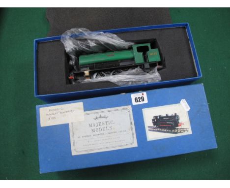 A "Majestic Models" Kit Built "O"Gauge/7mm 0-6-0 Hunslet Austerity Steam Tank Locomotive, overall finished green/black with R