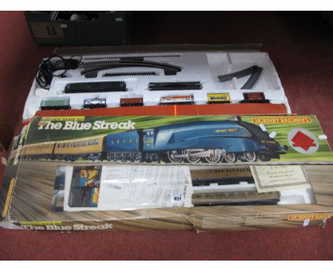 Two Hornby 'OO'Gauge/4mm Boxed Train Sets, 'The Blue Streak' Ref No R682 comprising Class A4 'Sir Nigel Gresley', three L.N.E