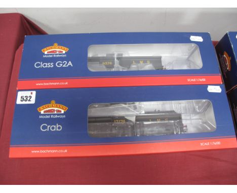 Two Bachmann "OO" Gauge Locomotives and Tenders, comprising of #31-480 Class 62A, 0-6-2 locomotive, R/No 9376. LMS black (21 