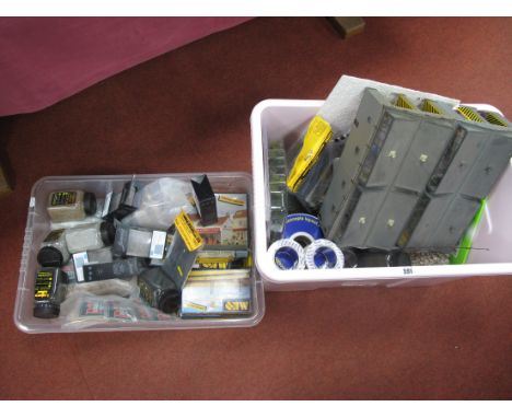 Contents of A Railway Modellers Workshop, items include DCC concepts layout wire, programmable controller circuit boards, cor