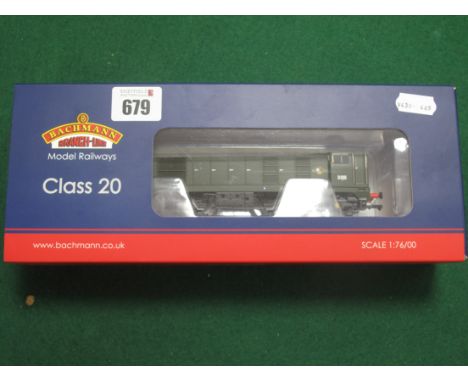A Bachmann #32-027B "OO" Gauge Class 20 BO-Bo Diesel Locomotive, R/No D8011, BR green with indicator disks, (21 DCC), literat