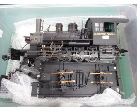 A Bachmann "G" Gauge Unboxed U.S.A Consolidation 2-8-0 Steam Locomotive and Eight Wheel Double Bogie Tender, finished overall
