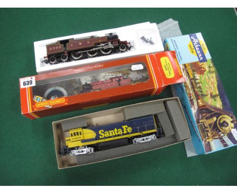 A Hornby "OO" Gauge #R.055 Class 4P 2-6-4 Tank Locomotive, R/No 2300, LMS crimson, together with a Athearn "HO" Gauge outline