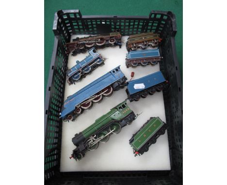 Four 'OO' Gauge/4mm Kit Built Unboxed Steam Tender Locomotives, a Class A4 LNER blue "Sir Nigel Gresley", A Class V2 2-6-2 LN