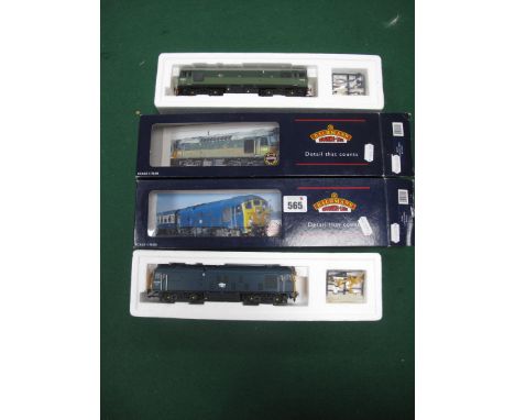 Two Bachmann "OO" Gauge/4mm Bo-Bo Diesel Locomotives, Ref No 32-411 Class 25 BR green R/No D5233. Ref No 32-425 Class 24 BR b
