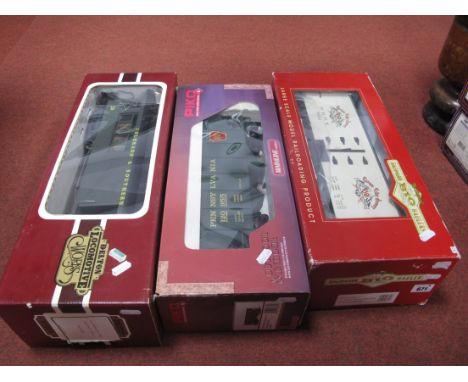 Three "G" Gauge Boxed Items of Rolling Stock, a Bachmann Ref 98691 "Rampo Brewery" box car, A "Delton" Ref 3281 " Colorado an