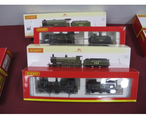 Two Hornby "OO" Gauge/4mm Boxed 4-4-0 "Southern" Steam Locomotives with Six Wheel Tenders, Ref no R2711 Class T9 R/No 729, pl