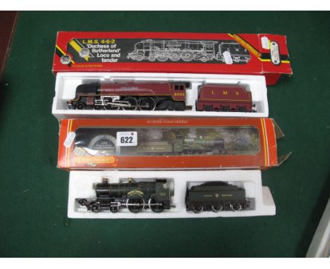 Two Hornby "OO" Gauge/4mm Boxed Steam Locomotives with Six Wheel Tenders, Ref No R066 "Duchess of Sutherland" 4-6-2 LMS maroo