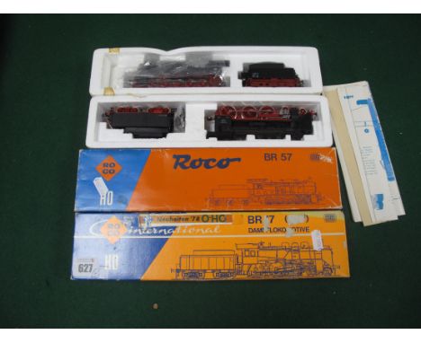 Two Roco "HO" Gauge Boxed Steam Locomotives, Ref No 04116A 0-10-0 with six wheel tender BR57 Class, DB Rail black R/No 57 308