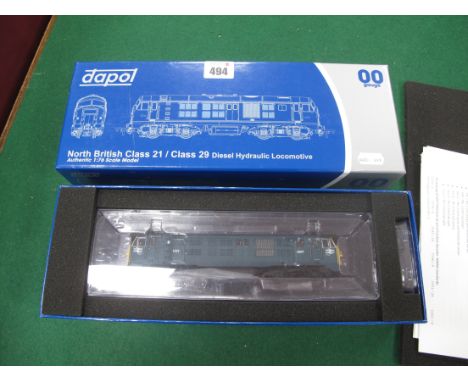 A Dapol "OO" Gauge #4D-014-003 North British Class 21/Class 29 Diesel Hydraulic Locomotive, R/No 6107 BR blue, headcode box, 