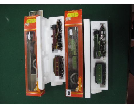Two Hornby "OO"Gauge Steam Locomotives and Tenders, comprising of #R.376 class 4P 4-4-0 compound locomotive, R/No 1000, LMS m