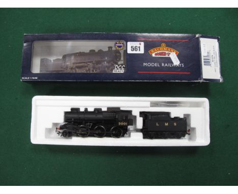 A Bachmann "OO" Gauge/4mm Ref No 32-575 2-6-0 Ivatt Class 4 Mogul Steam Locomotive and Six Wheel Tender, LMS black R/No 3001,