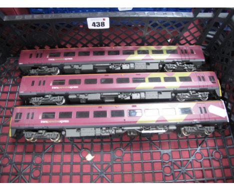 A Bachmann "OO" Gauge/4mm Unboxed Three Car DMU, Class 158 "Trans Pennine Express" livery R/No's 52811, 57811 and 58811, all 