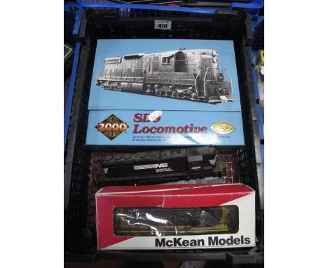 Four "HO" Gauge U.S.A Outline Diesel Locomotives, A Proto 2000 SD9 (good/boxed), a life like Northern Pacific GP18 R/No 382 (